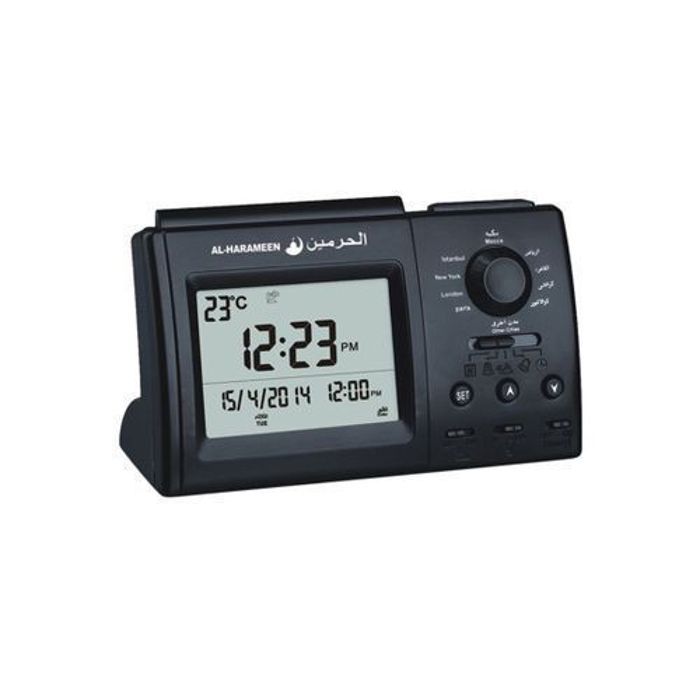Horloge - Al-Harameen - Adan - Alarme - Direction Qibla - LCD rétro-éclairé