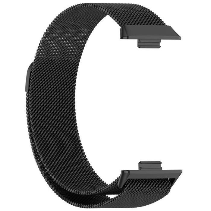 Bracelet à boucle milanaise Noir en acier inoxydable pour Huawei Watch Fit 3