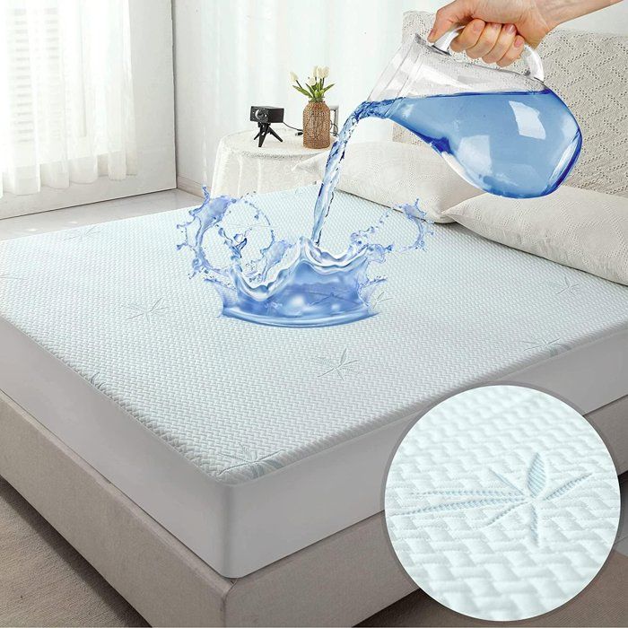 Protège-Matelas Imperméable - Blanc - 160 x 200 cm - Doux - Élastique - Hygiénique