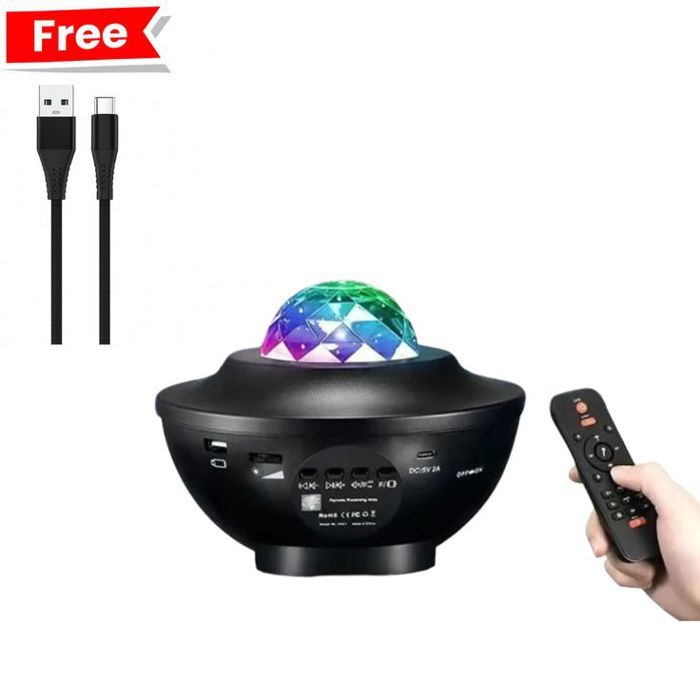 Projecteur de galaxie - Starry - Veilleuse étoilée - Bluetooth - 10 modes d'éclairage + type-c to usb GRATUIT