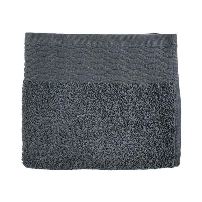 Serviette de cuisine - CARAMILA - 450g/m² - Coton - Gris foncé - 40x70 cm