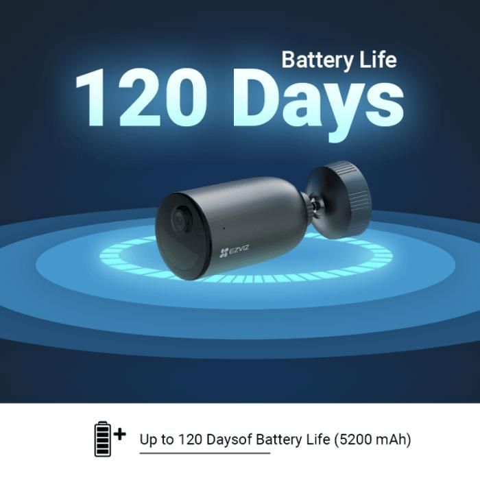 Ezviz – EB3 – Caméra sans fil avec batterie (Autonomie 120Jrs) – 4MP-2K