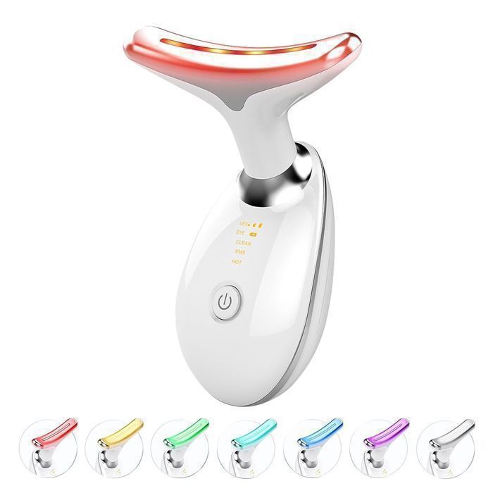 Appareil Anti Rides Visage - ATMOKO - Gua Sha Électrique - 7 Couleurs LED - 3 Modes de Massage - 45°C