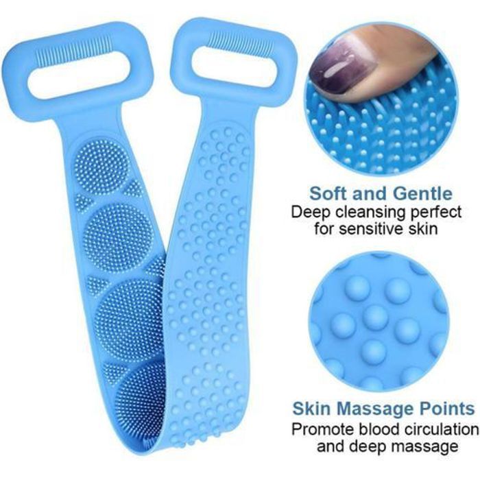 Scrubber arrière en silicone long, Nettoyant pour le dos, Brosse de douche pour corps .