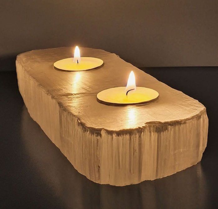 Bougies - Selenite Crystals - Rectangle - 2 trous - Blanc - Intérieur