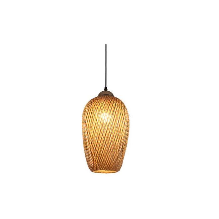 Suspension en forme de dôme en bambou + Ampoule LED ST64 Edison