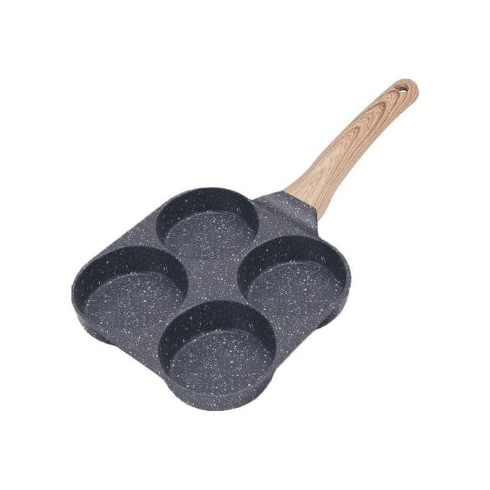 Efforias Poêle à frire antiadhésive avec 4 trous pour crêpes et œufs au plat