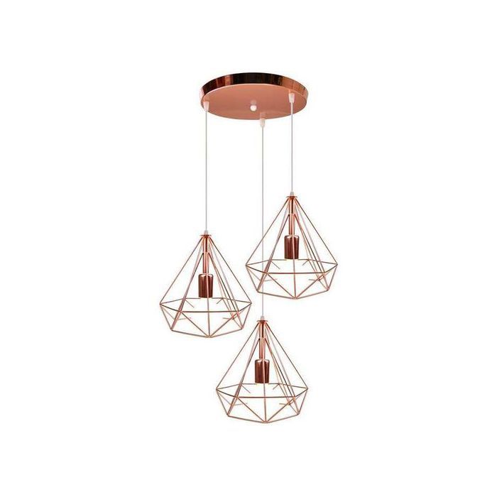lustre suspendu diamant rose gold cuivre -E27- ajustable