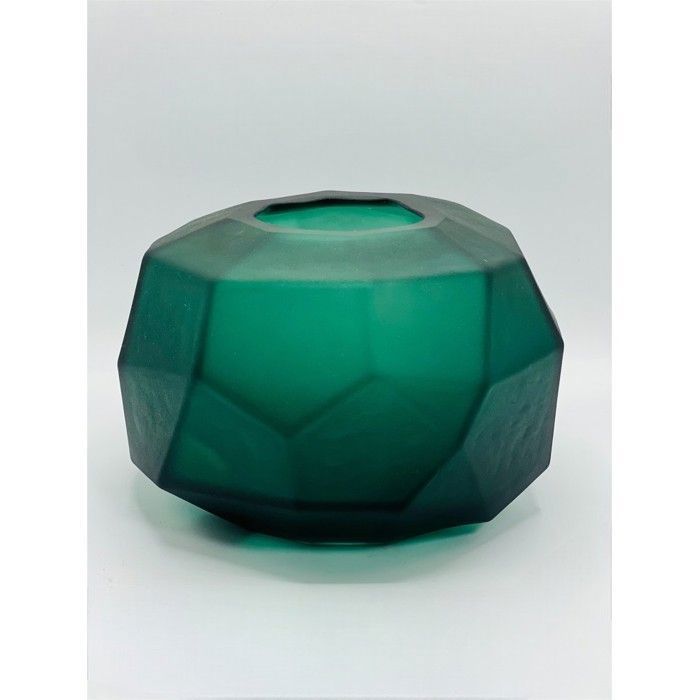 Vase décoratif - PM - 15x23 cm - Vert mat - Verre - Contemporain