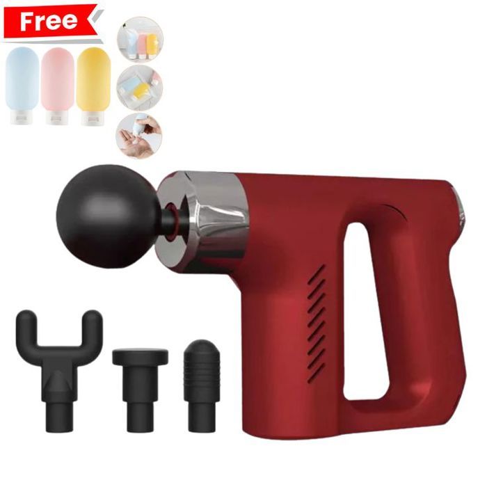 Pistolet de Massage Musculaire - GENERIC - KH-740 - 4 Têtes - 5 Modes de Vibration - Batterie Longue Durée