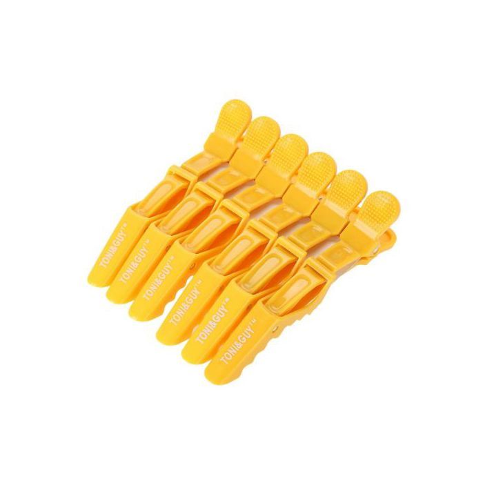 Toni&Guy 6 Pinces à Cheveux Crocodile Professionnel en Plastique -jaune