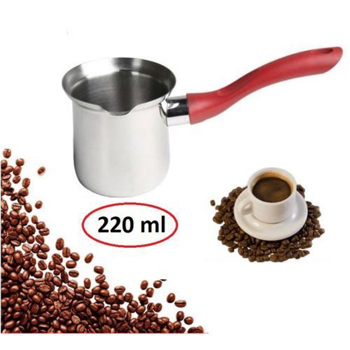 Pichet Thermique 220 ml en Inox pour Café et Lait Chaud, Conserve la Chaleur