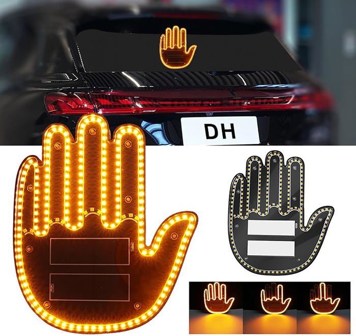 Lumière de geste amusante 3 LED pour voiture, Panneau lumineux LED pour pare-brise