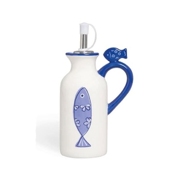 Excelsa Ocean Huilier/Vinaigrier, céramique, Blanc et Bleu, ML 150 - 50392