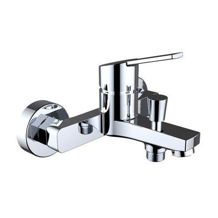Hup Mitigeur baignoire RS-12LV chrome Plus Pomme de douche & Flexible 1.5M & Support Rotatif