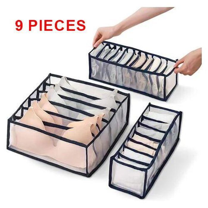 Organisateur de sous-vêtements - Non spécifié - Pliable - Transparent - Tissu non tissé - 3 tailles de boîtes