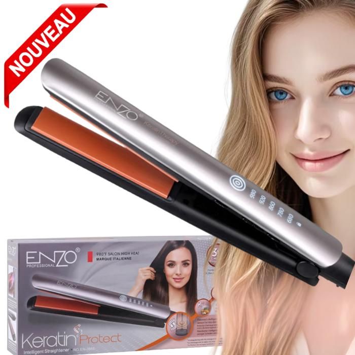 Lisseur cheveux Keratin Protect Kératine & Huile d'amande Protect Température 980F Fer à lisser Céramique