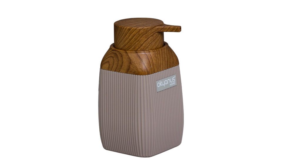 Distributeur de savon Okyanus Stripe Marron/Bois OKY-503-3-BRN