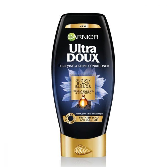 Ultra Doux - Après Shampoing purification et brillance Charbon et Nigelle pour cheveux gras 200ml