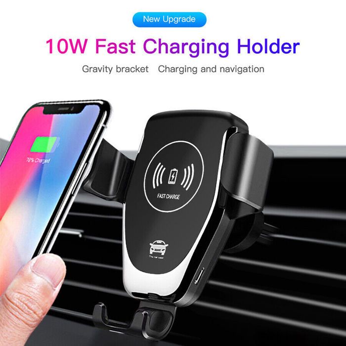 Support de voiture - Chargeur sans fil - 10W - Serrage automatique - Compatible smartphones