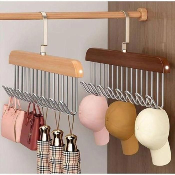 Cintres en bois - Non spécifié - Lot de 3 - Multifonctionnels - Écologiques - Gain de place  (Couleur aléatoire)
