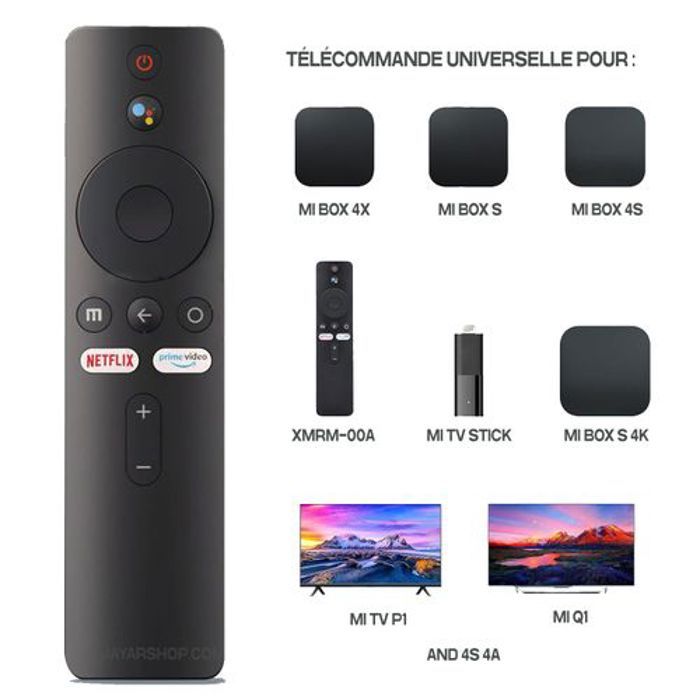 Télécommande Bluetooth et Commande vocale pour Xiaomi Mi Stick, Mi Box, MI TV