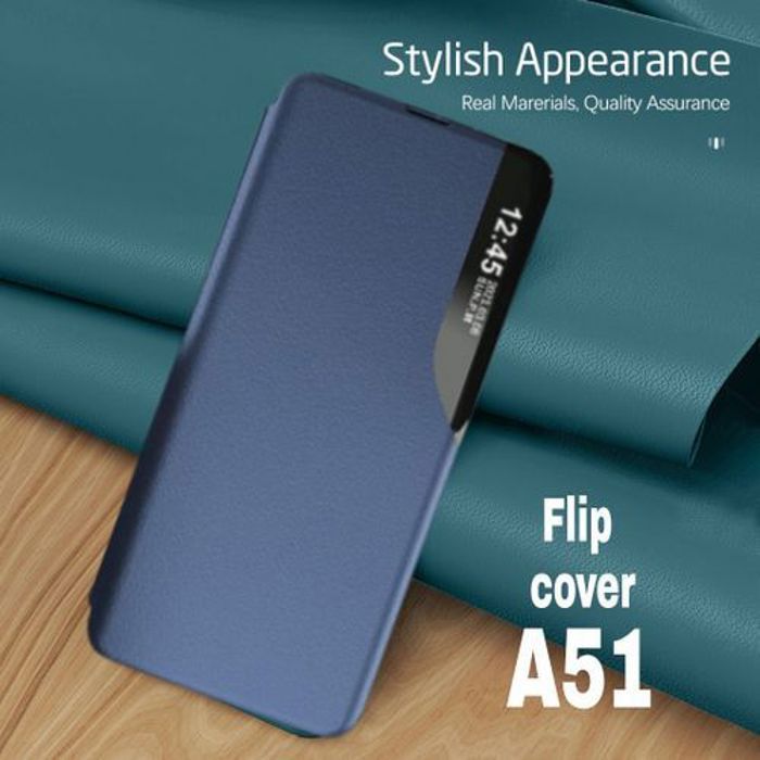 Case Flip Cover Pour Samsung A51 Bleu
