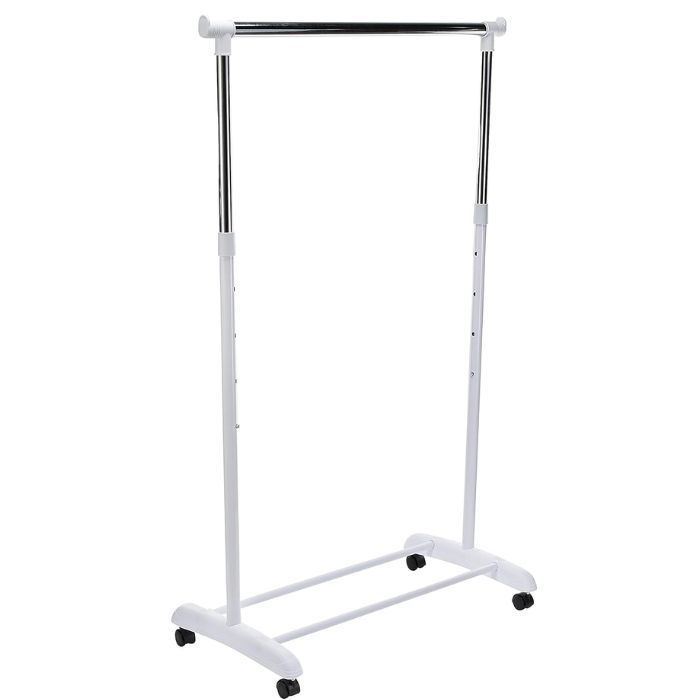 Portant en métal 80x42xH 95-165cm blanc GN210203