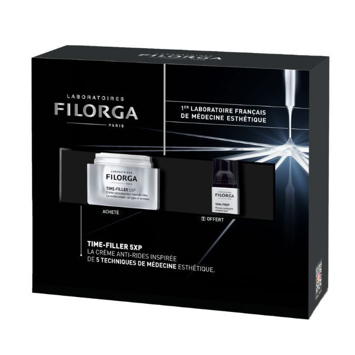 Coffret Filorga Time-Filler - Crème Anti-Rides 50ml - Mousse Nettoyante 150ml - Peaux Matures - Anti-Âge