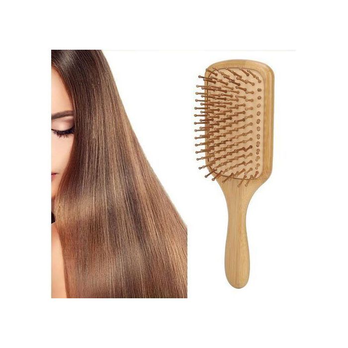 Brosse à cheveux, massage chevelu, Peigne en bambou avec des dents arrondies