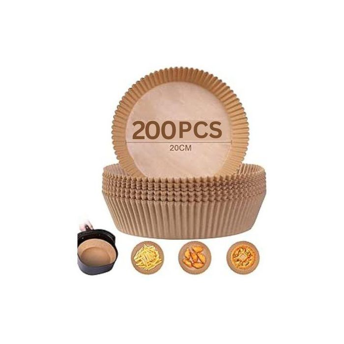 200 Pieces Papier Cuisson rond Pour Air Fryer Prédécoupé 20cm