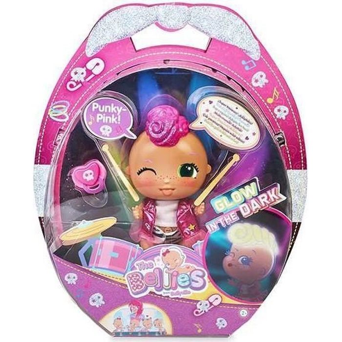 Poupée - Famosa - The Bellies Punky Pink - 17 cm - Fluorescent - Idéal pour enfants