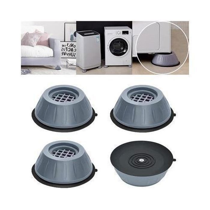 Support Anti-Vibration - Brillant - 4 pièces - Caoutchouc durable - Noir - Réduction du bruit
