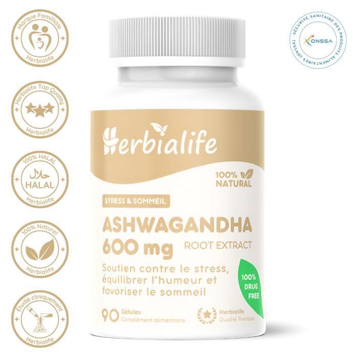 Ashwagandha 600 mg – Gestion du Stress – 90 Gélules
