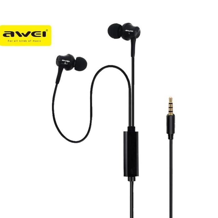 ECOUTEUR FILAIRE TYPE CPC1 NOIR AWEI
