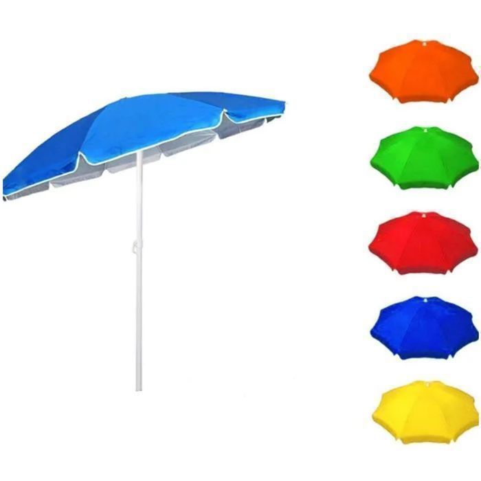 Parasol de plage - GENERIC - 1,4 m - Léger - Réglable - Multicolore