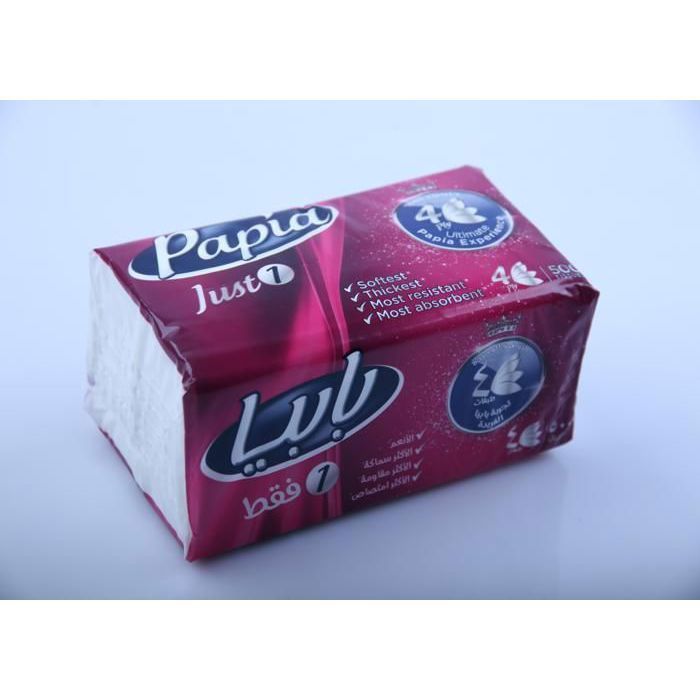 Mouchoirs Papia - 4 plis - Plastique - 500 feuilles