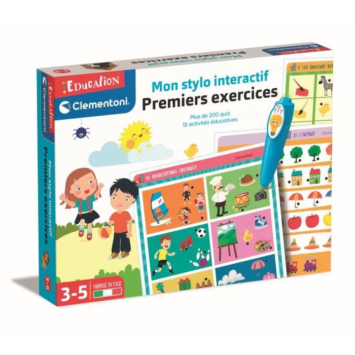 Clementoni - Stylo intéractif - Petit Savant - Mes premières exercices - 3 à 5 ans - Fabriqué en Italie