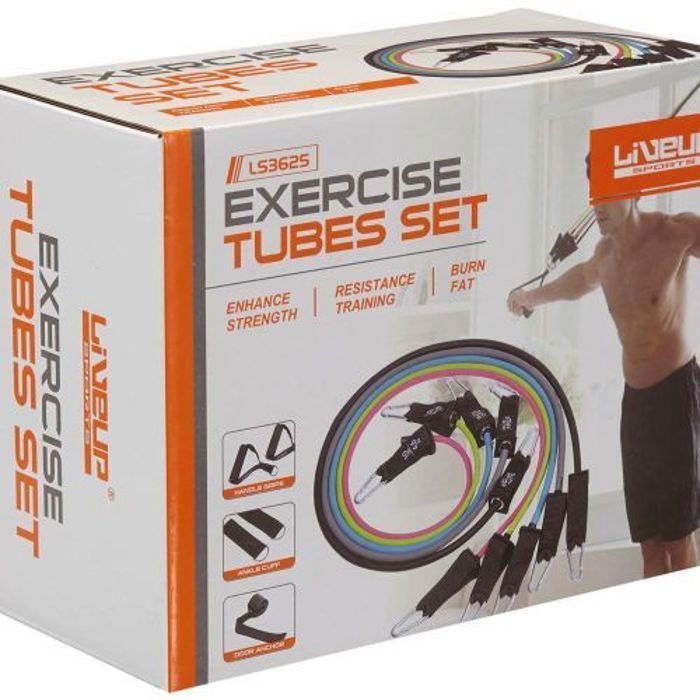 EXERCISE TUBES SET, set d’élastiques de résistance LS3625