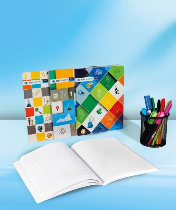 Cahier TP Piqué  Couver.250Grs Avec Vernis Lavable - 64PAGES -modèle aléatoire
