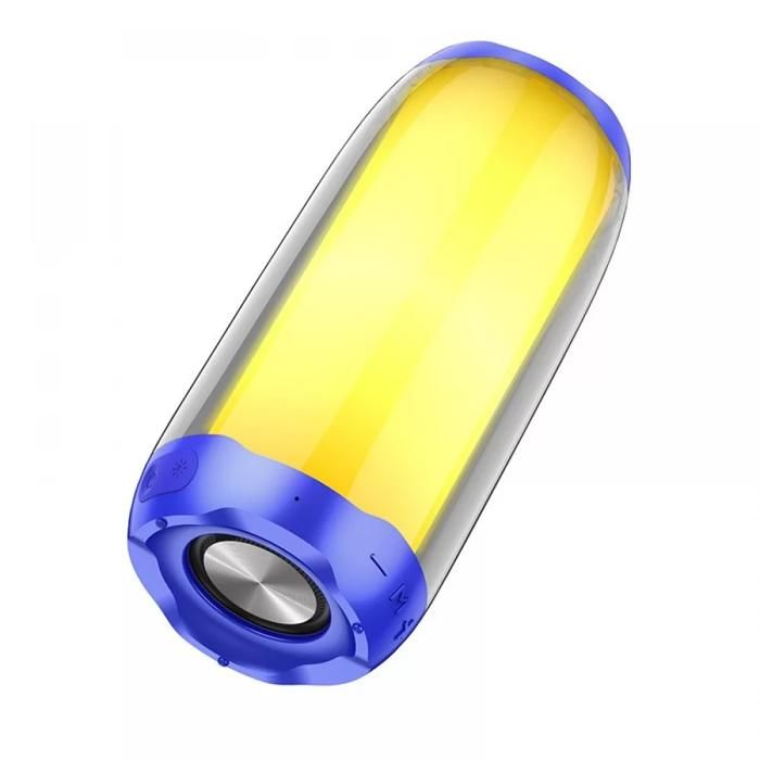 Hoco - Haut-parleur sans fil pulsé (HC8) - avec lumière LED, Bluetooth 5.0, 10W - Bleu