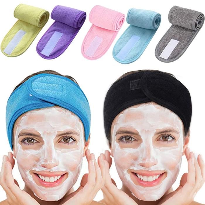 Bandeau éponge de maquillage - Lifecapido - Ajustable - Doux - Absorbant - Confortable (Couleur aléatoire)