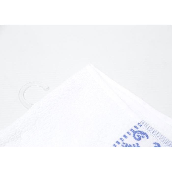 Serviette à mains - Flower - 450g - Blanc et bleu - 30x30 cm - Design floral élégant