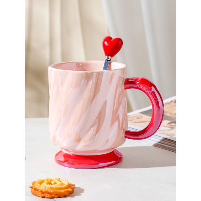 Tasse - MIEVIC - CY-8448-3 - Céramique - Coeur rouge - Capacité généreuse