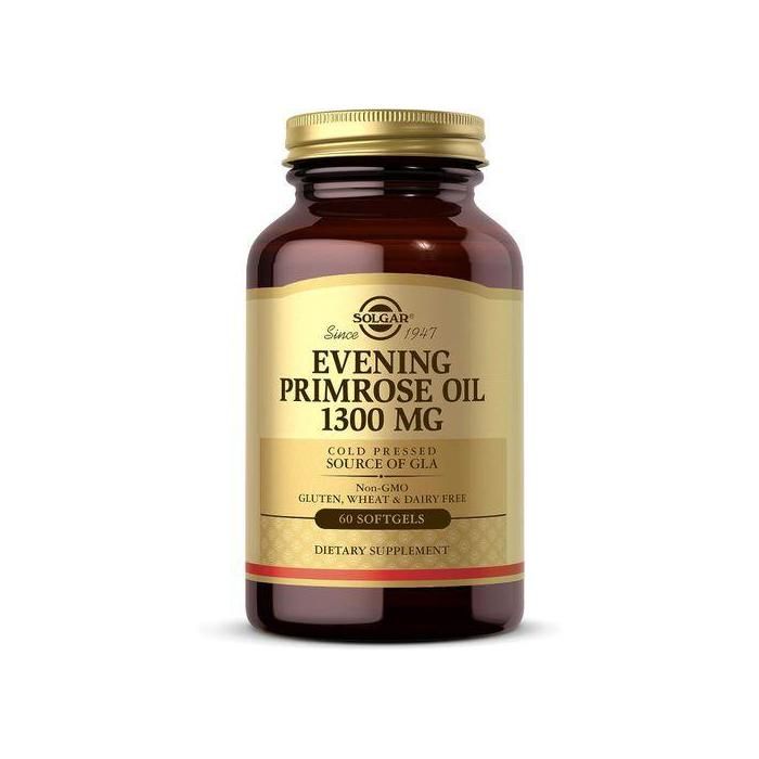 Huile de Onagre, 1300 mg - Favorise une peau saine et la santé cardiovasculaire, 60 capsules à enveloppe molle