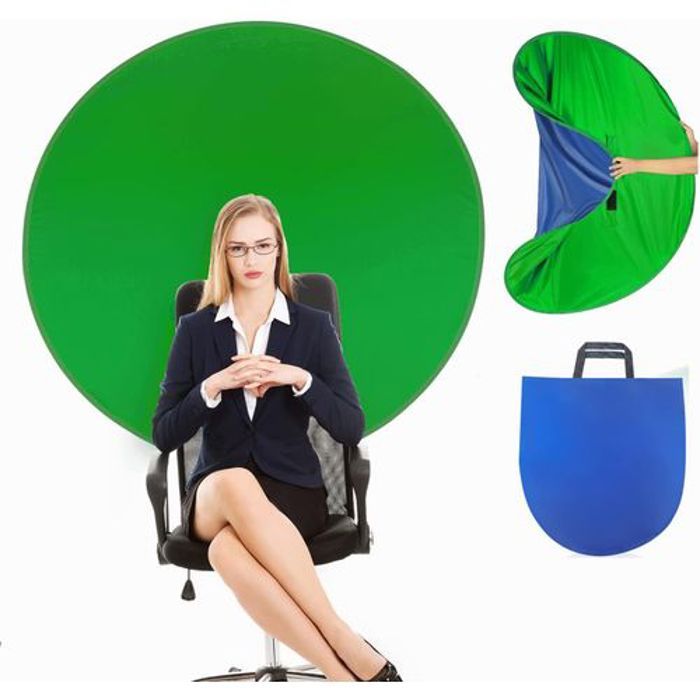 Arrière-plan Double Face Vert et Bleu pour Studio de Photographie, Chaise Pliable et Portable