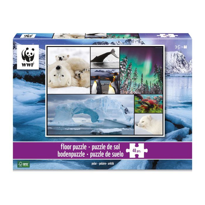 Puzzle Ambassador - 7230482 - Animals Puzzle de Sol Polaire, 48 pieces, pour Enfants a partir de 3 Ans, WWF