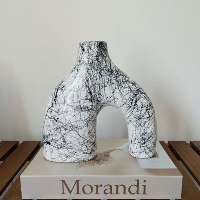 Vase en céramique - GENERIC - Effet marbre - Blanc - Style classique - Objets décoratifs