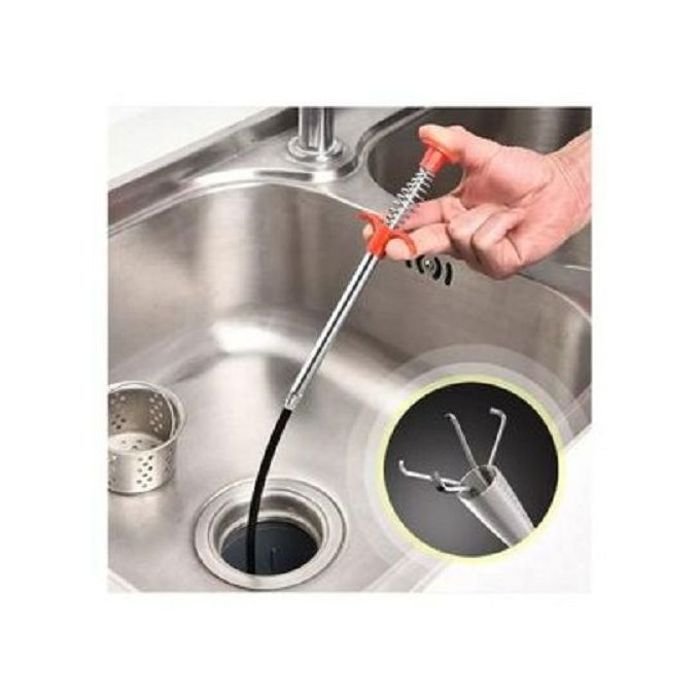 Déboucheur en Acier avec crochet, Nettoyer égout canalisation Evier lavabo siphon
