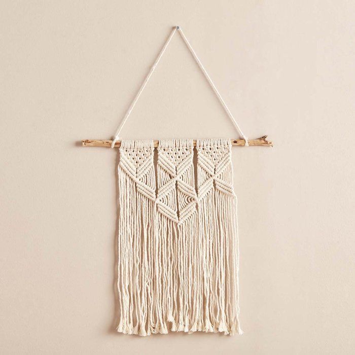 Décoration murale - BELLA MAISON - Crème - Macramé - 50 cm - Fait main